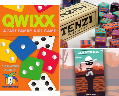 Family Stocking Stuffer Games: Warning… May Cause Loud Laughter cover photo collage