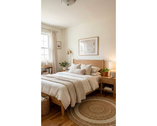Shop the Look: Warm Minimalist & Organic Bedroom Sanctuary cover photo collage