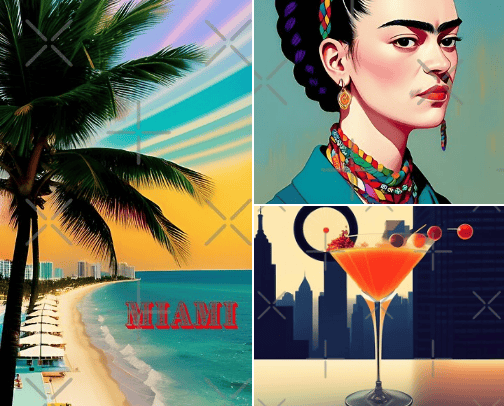 Artwork on Redbubble cover photo collage
