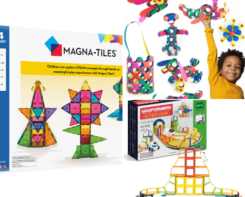 Our Favorite Building Toys, with kids who are obsessed with building! cover photo collage