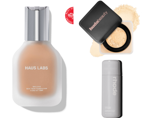 My holy-grail makeup products🏆🤍 cover photo collage