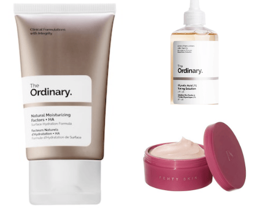 Dry skin products cover photo collage