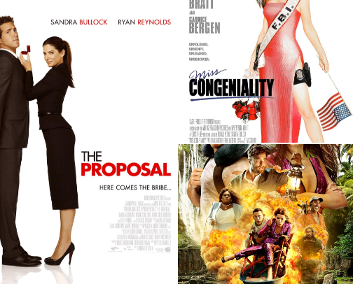 Top 5 Sandra Bullock Rom-Com & Action Comedy Movies cover photo collage