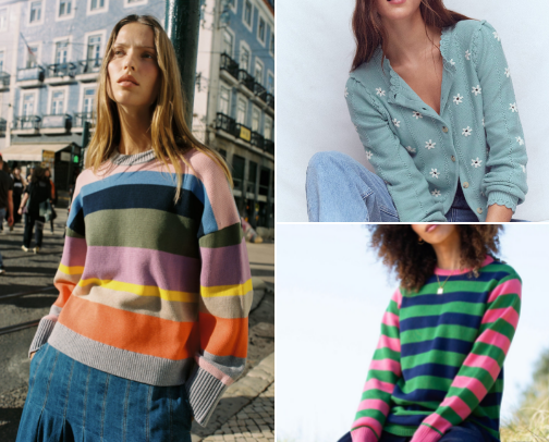 Best colourful sweaters for Spring 2026 cover photo collage