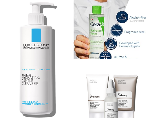 Beauty products for sensitive skin cover photo collage