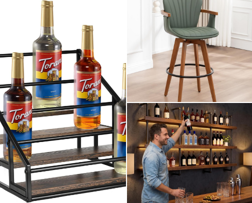 Basement bar area cover photo collage