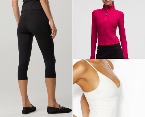 pilates clothing pieces cover photo collage