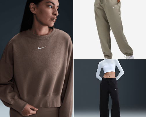 Comfiest and most flattering sweat set- Nike Phoenix Fleece cover photo collage