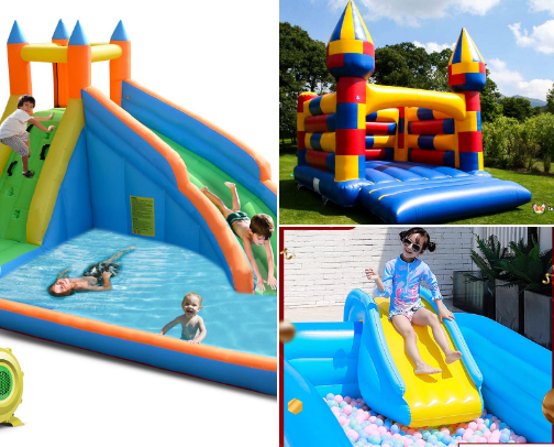 Fun outdoor inflatables for kids! cover photo collage
