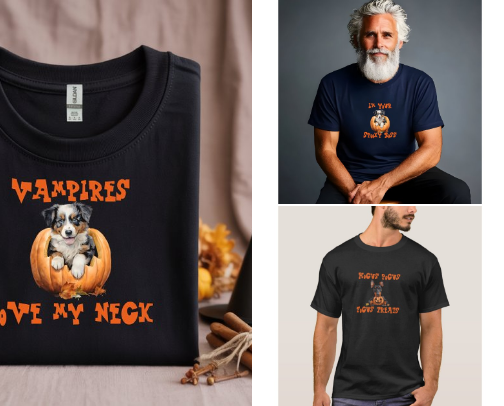 Funny Halloween T-Shirts & candy & postcards & invitations cover photo collage