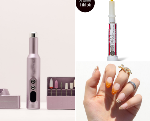 AT HOME NAILS - EVERYTHING I USE AT HOME FOR NAILS THAT LAST 3-4 WEEKS cover photo collage