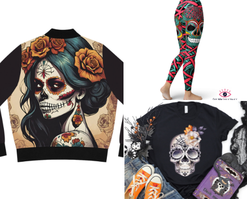 Skull clothing for woman cover photo collage