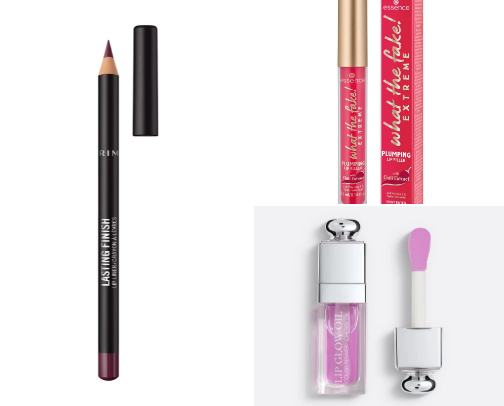 Lip gloss/ lipstick/ lip liner cover photo collage