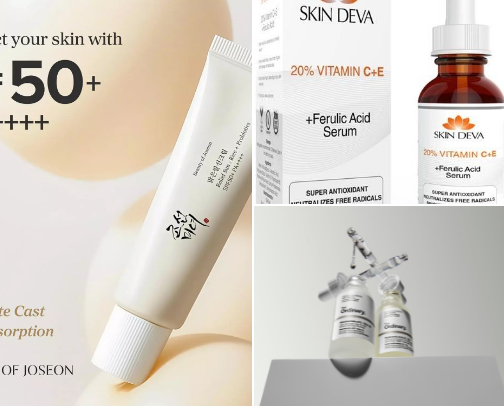 35+ skincare routine non negotiables cover photo collage