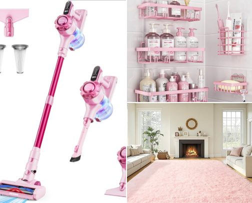 🎀 Pink Girly Apartment Essentials cover photo collage