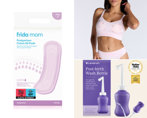 Everything you will need for your post partum recovery! cover photo collage