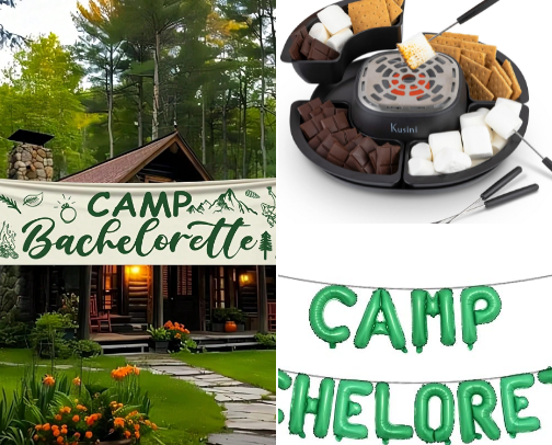 “CAMP BACHELORETTE” Theme Guide cover photo collage