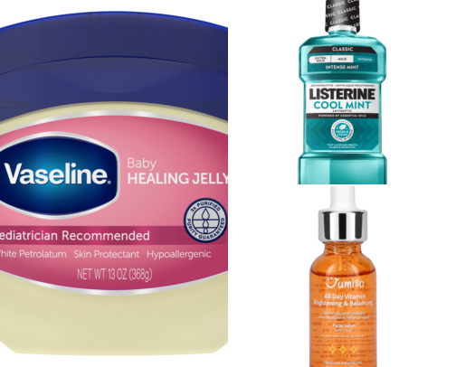 Skincare products cover photo collage