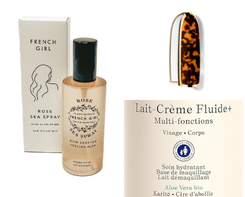 chic french beauty products cover photo collage