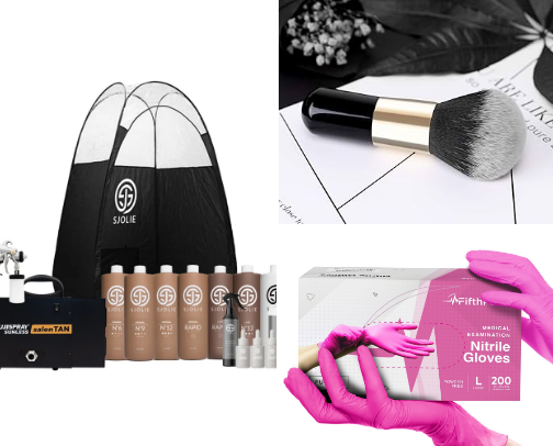 SPRAY TANNING BUSINESS MUST HAVES💖 cover photo collage