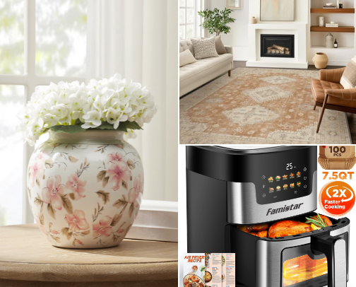 Home decorations and essentials cover photo collage