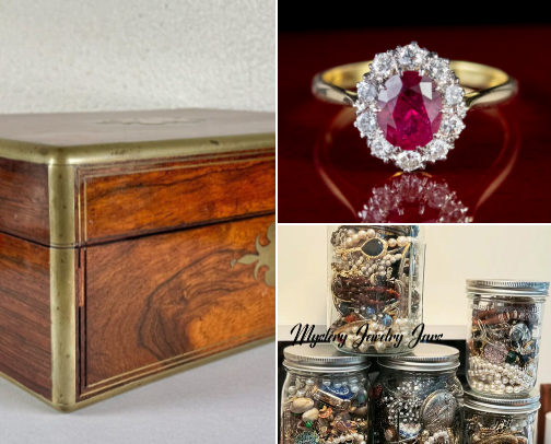 Vintage jewelry cover photo collage