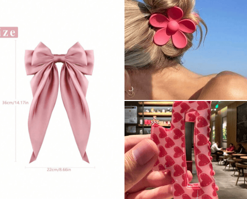 PINK hair accessories cover photo collage