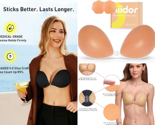 Bra Strapless Ultra Sticky Invisible Styles That Are Breathable, Seamless, and Stay Put cover photo collage