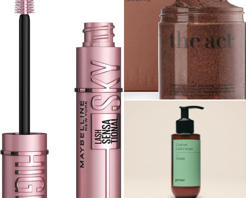 Beauty products for '25 cover photo collage