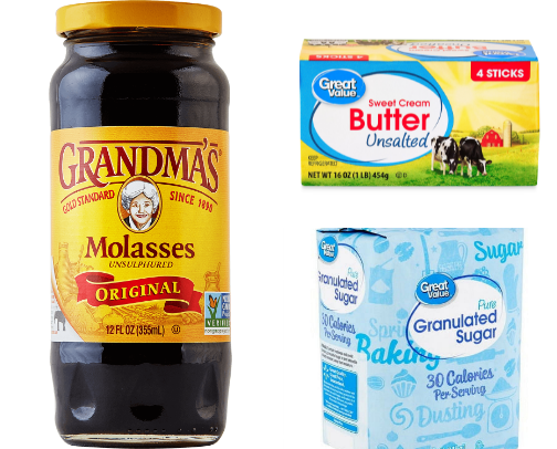 Molasses Sugar Cookies ingredients cover photo collage