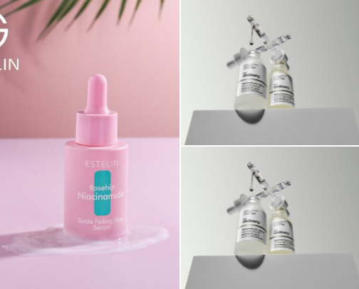 Estelin Niacinamide serum cover photo collage