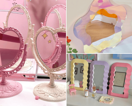 Home decoration with mirrors cover photo collage