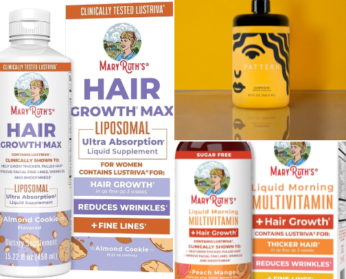 Products for hair growth cover photo collage