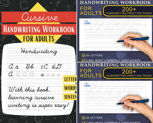 Read Online - Skill-Building Guide with Cursive Handwriting Workbook for Adults - 200+ Pages of Handwriting Practice for Adults: Cursive workbook - hand writing practice books for adults. ... for adults. Improve handwriting for adult cover photo collage