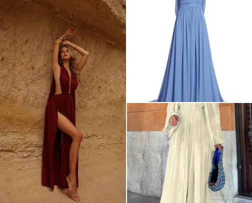 Ancient Greece inspired dresses cover photo collage