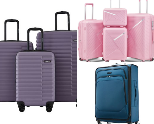 Luxury luggage sets cover photo collage
