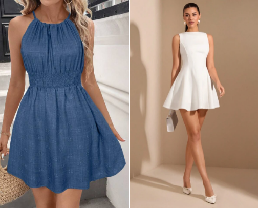 Flattering dresses for young women without curves cover photo collage