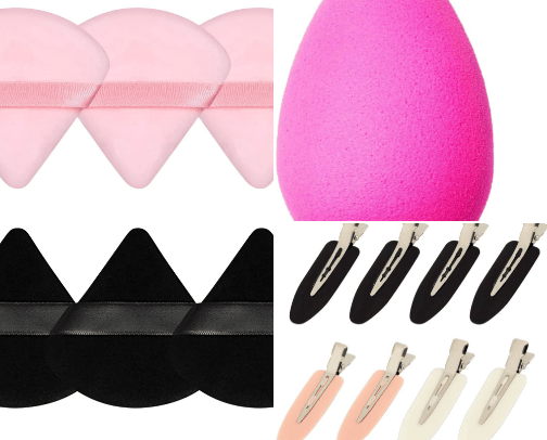Makeup tools cover photo collage