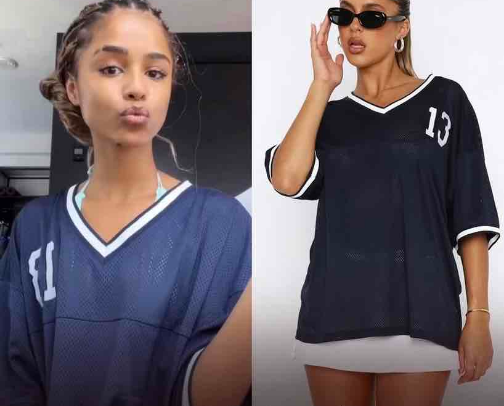 Tyla’s Outfit - TikTok, August 7th, 2024 💙 cover photo collage
