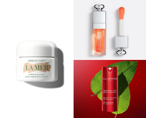 Skin care and makeup cover photo collage