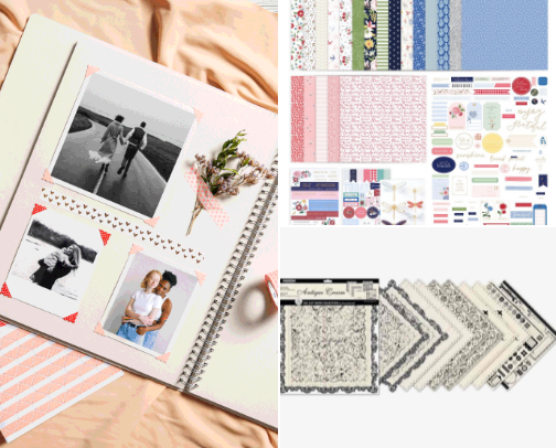 🎀 Chic & Cozy Scrapbook Kit Collection 🌿💗 cover photo collage