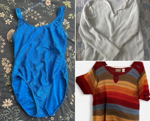 second-hand swimwear (large & above) cover photo collage