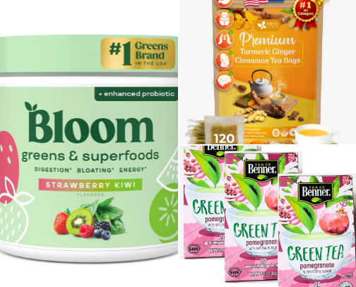 Health & Wellness supplements food drinks cover photo collage