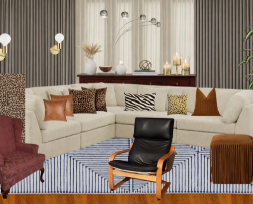 Afro-Centric Living Room Deets on a Budget cover photo collage