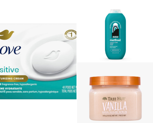 shower/after shower essentials! cover photo collage