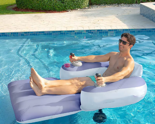 Siège gonflable électrique pour l'eau, chaise longue flottante avec propulseur pour la natation et les sports nautiques pour adultes cover photo collage