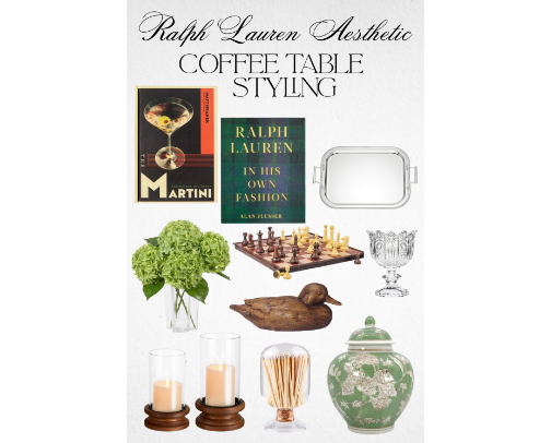 Ralph Lauren Aesthetic Coffee Table Styling cover photo collage