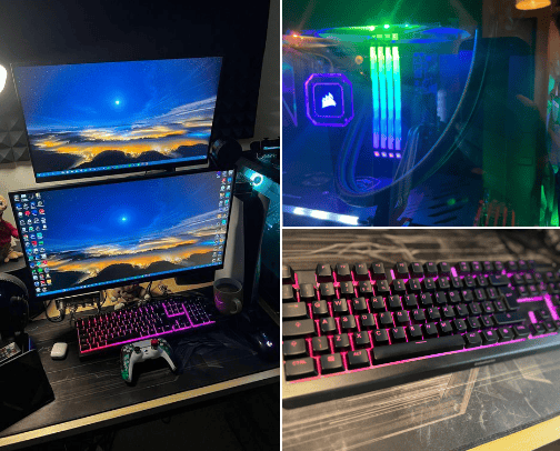 Gaming Room Set Up cover photo collage