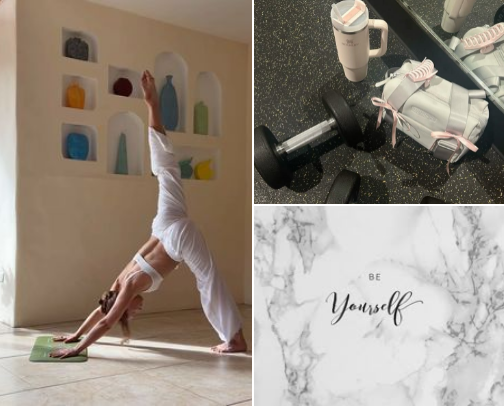 Hot girl workout aesthetic cover photo collage