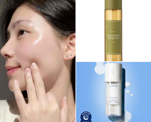 Korean Glowy Skincare Routine cover photo collage